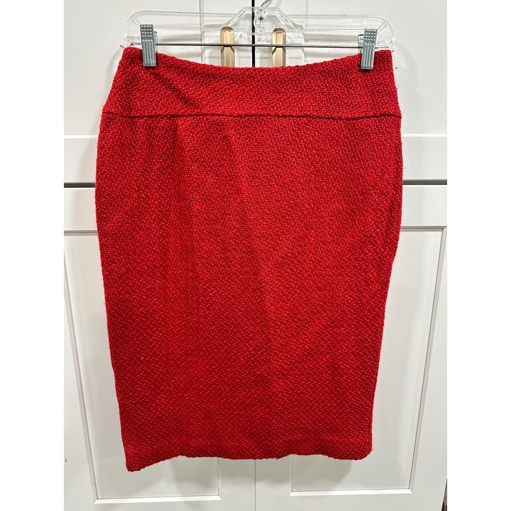 Moulinette Soeurs Red Textured Pencil Skirt Career Office Ladies Sz 4